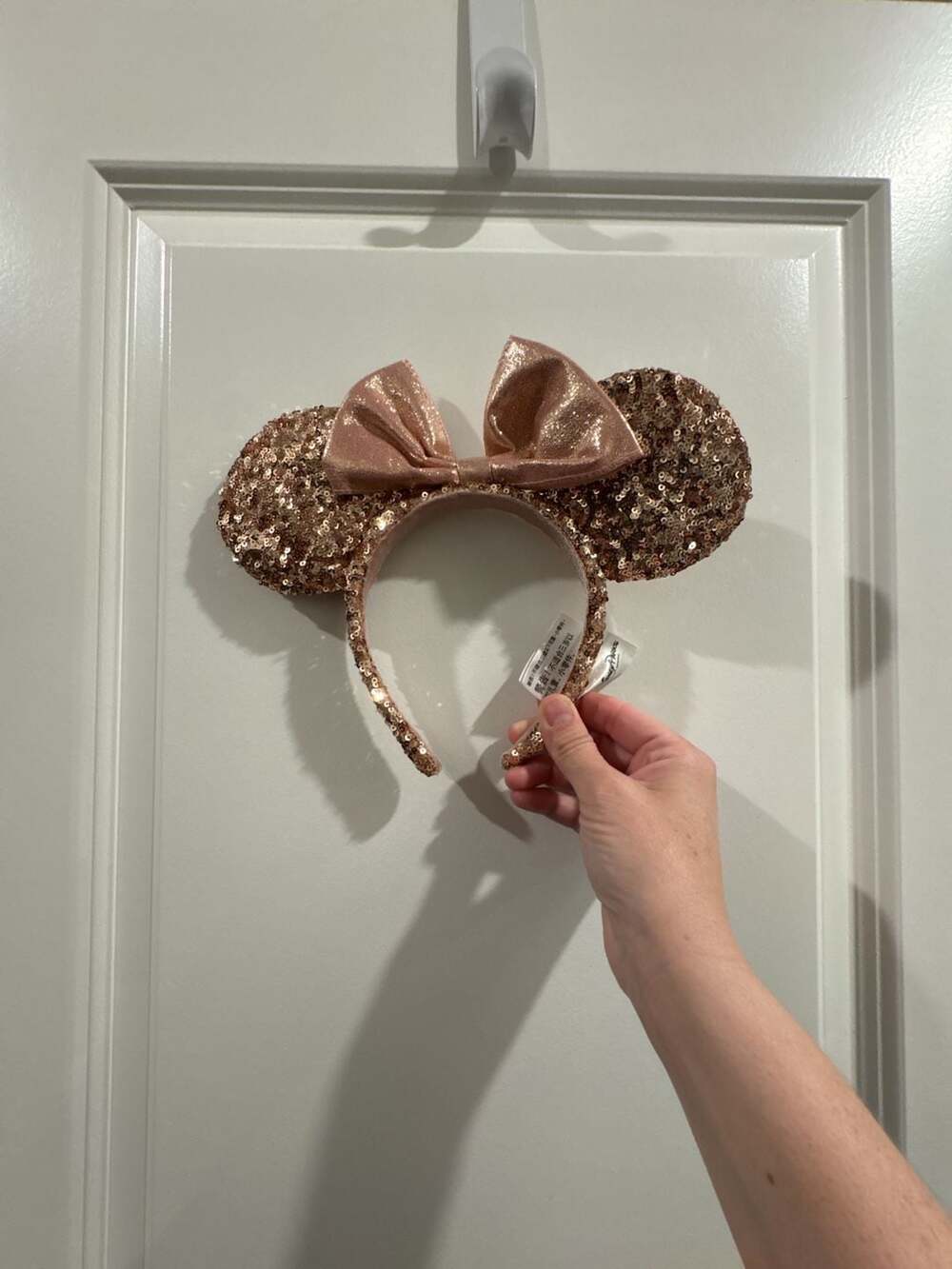 Disney Minnie Mouse Ear Headband Rose Gold Sequin